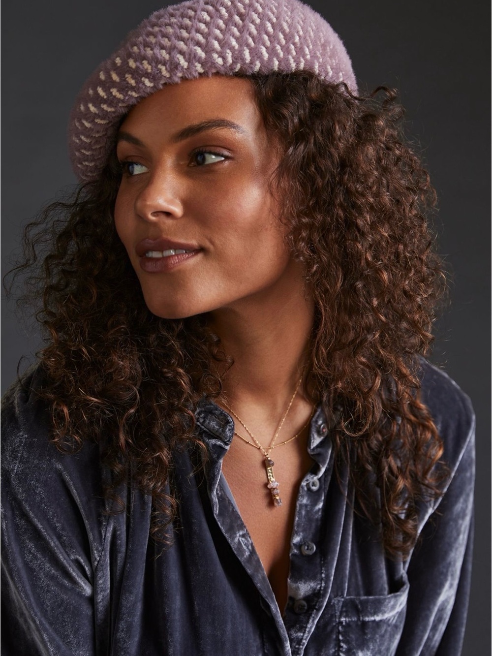 Anthropologie Purple Beret